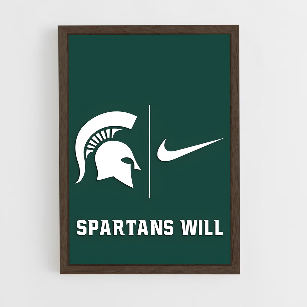ap-michigan state spartans-1 cadre Bois foncé