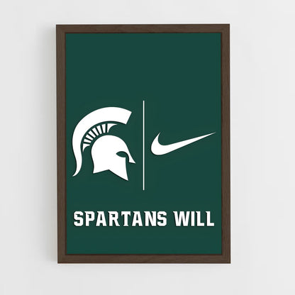ap-michigan state spartans-1 cadre Bois foncé