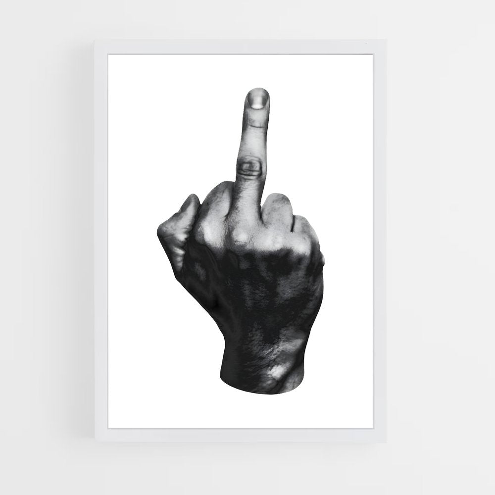 ap-middle finger-3 cadre Blanc
