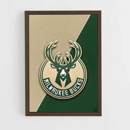 ap-milwaukee bucks-1 cadre Bois foncé