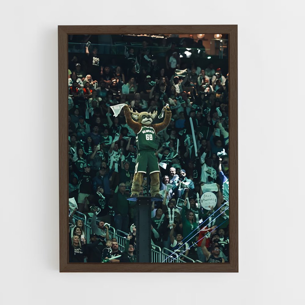 ap-milwaukee bucks-8 cadre Bois foncé