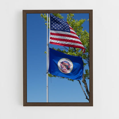 ap-minnesota flag-1 cadre Bois foncé