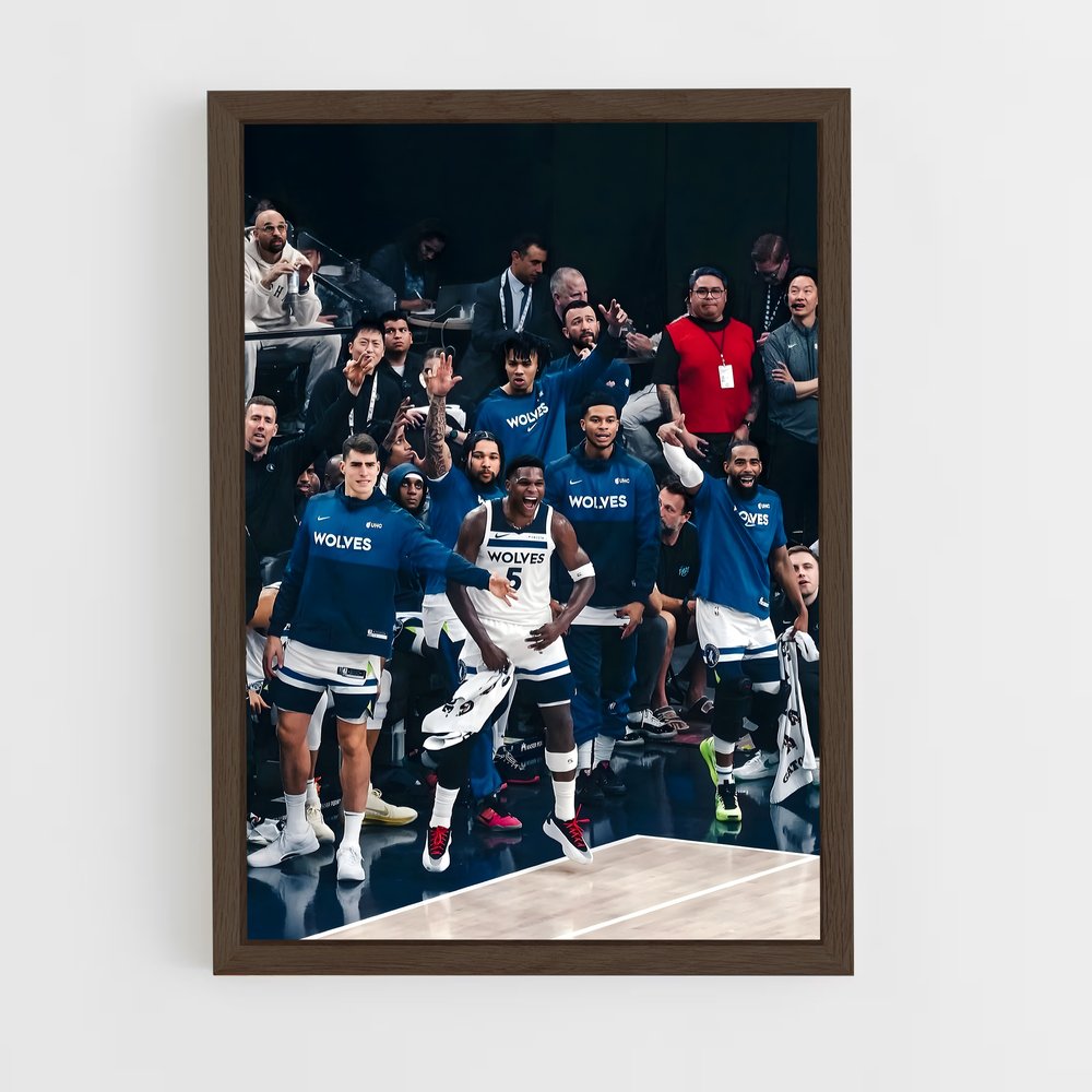 ap-minnesota timberwolves-1 cadre Bois foncé