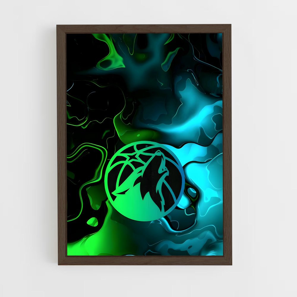 ap-minnesota timberwolves-6 cadre Bois foncé