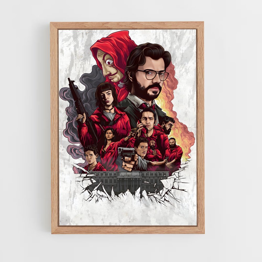 ap-money heist la casa de papel-1 cadre Bois clair