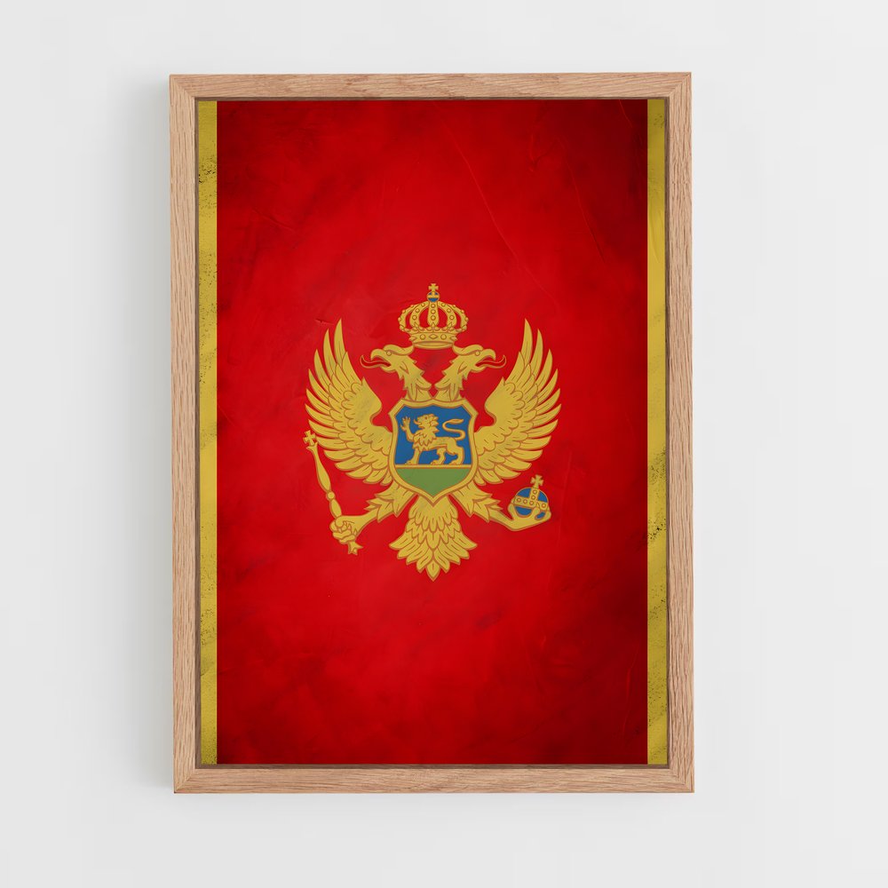 ap-montenegro flag-2 cadre Bois clair