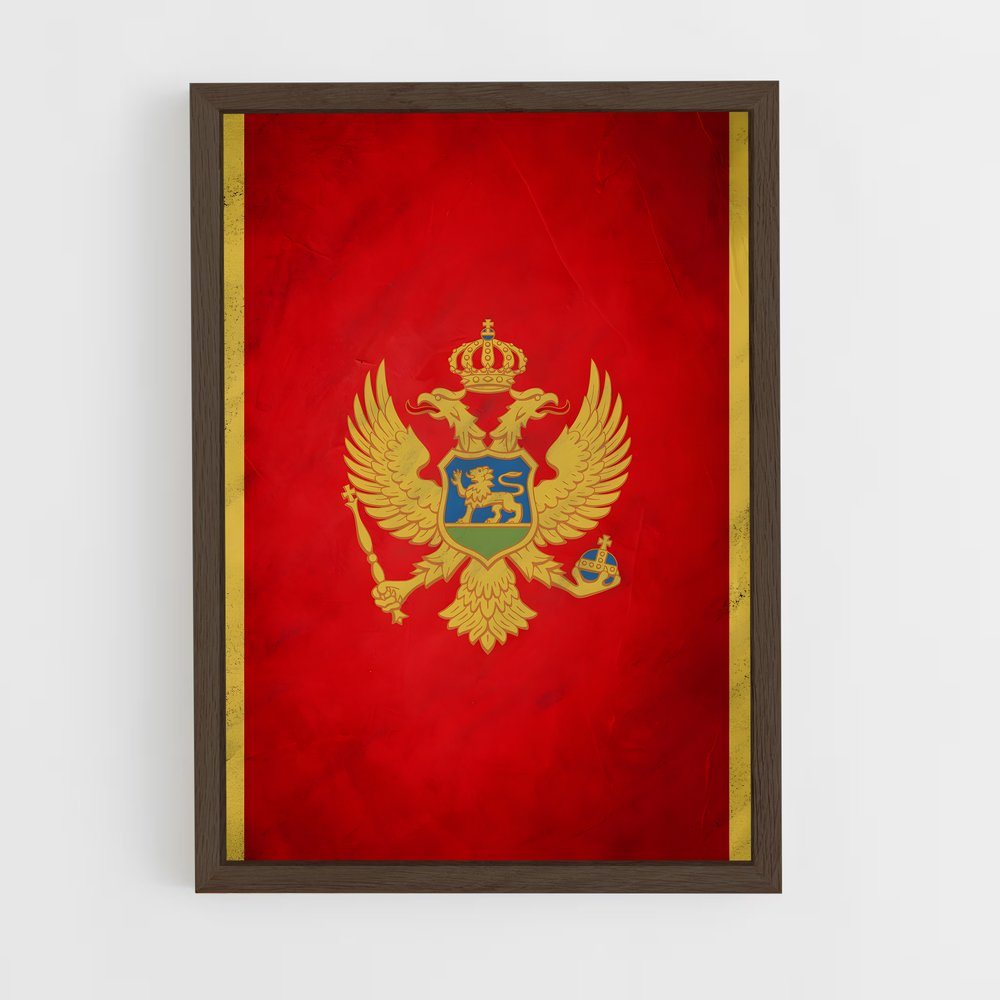 ap-montenegro flag-2 cadre Bois foncé