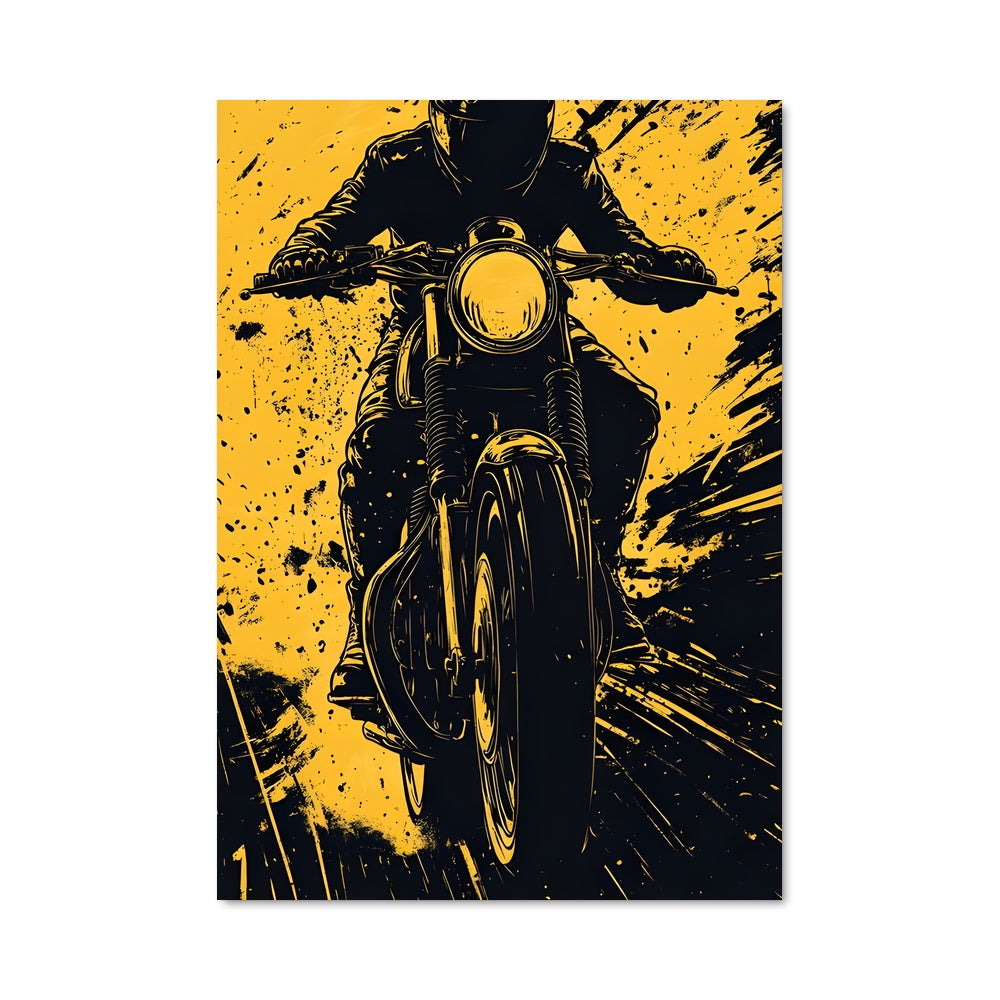 Poster Moto Jaune Passion