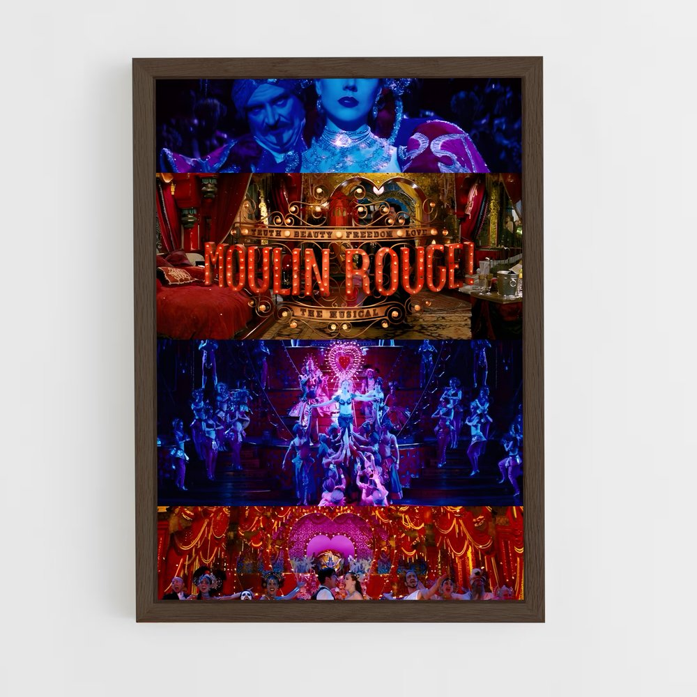 ap-moulin rouge-3 cadre Bois foncé