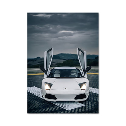 Poster Lamborghini Blanc