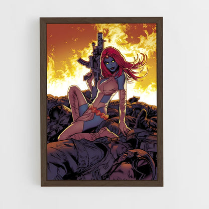 ap-mystique x-men-2 cadre Bois foncé