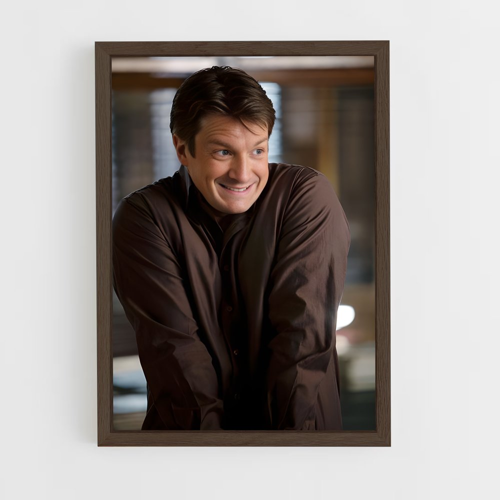 ap-nathan fillion-4 cadre Bois foncé