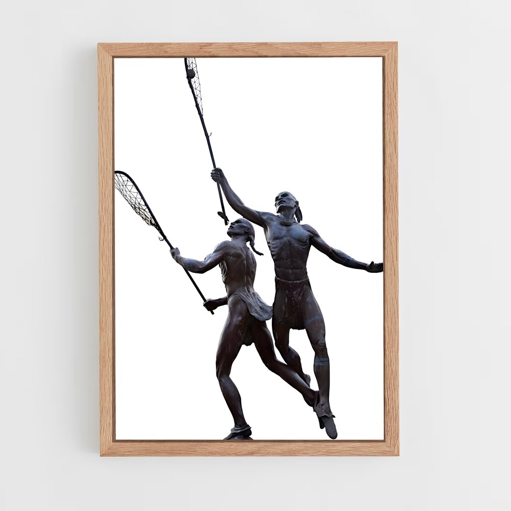 ap-native american lacrosse heritage-3 cadre Bois clair