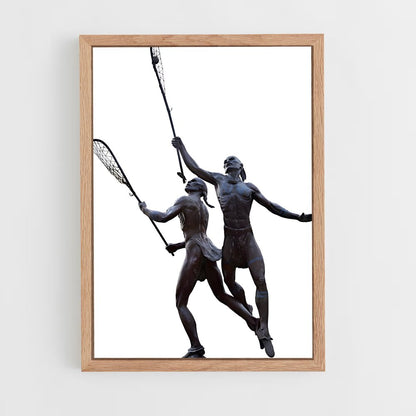 ap-native american lacrosse heritage-3 cadre Bois clair