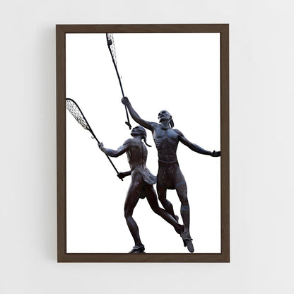 ap-native american lacrosse heritage-3 cadre Bois foncé