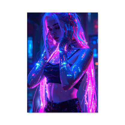 Poster Neon Lights Hair