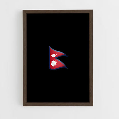 ap-nepal flag-1 cadre Bois foncé