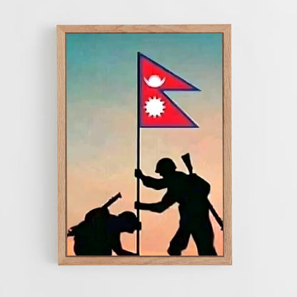 ap-nepal flag-2 cadre Bois clair