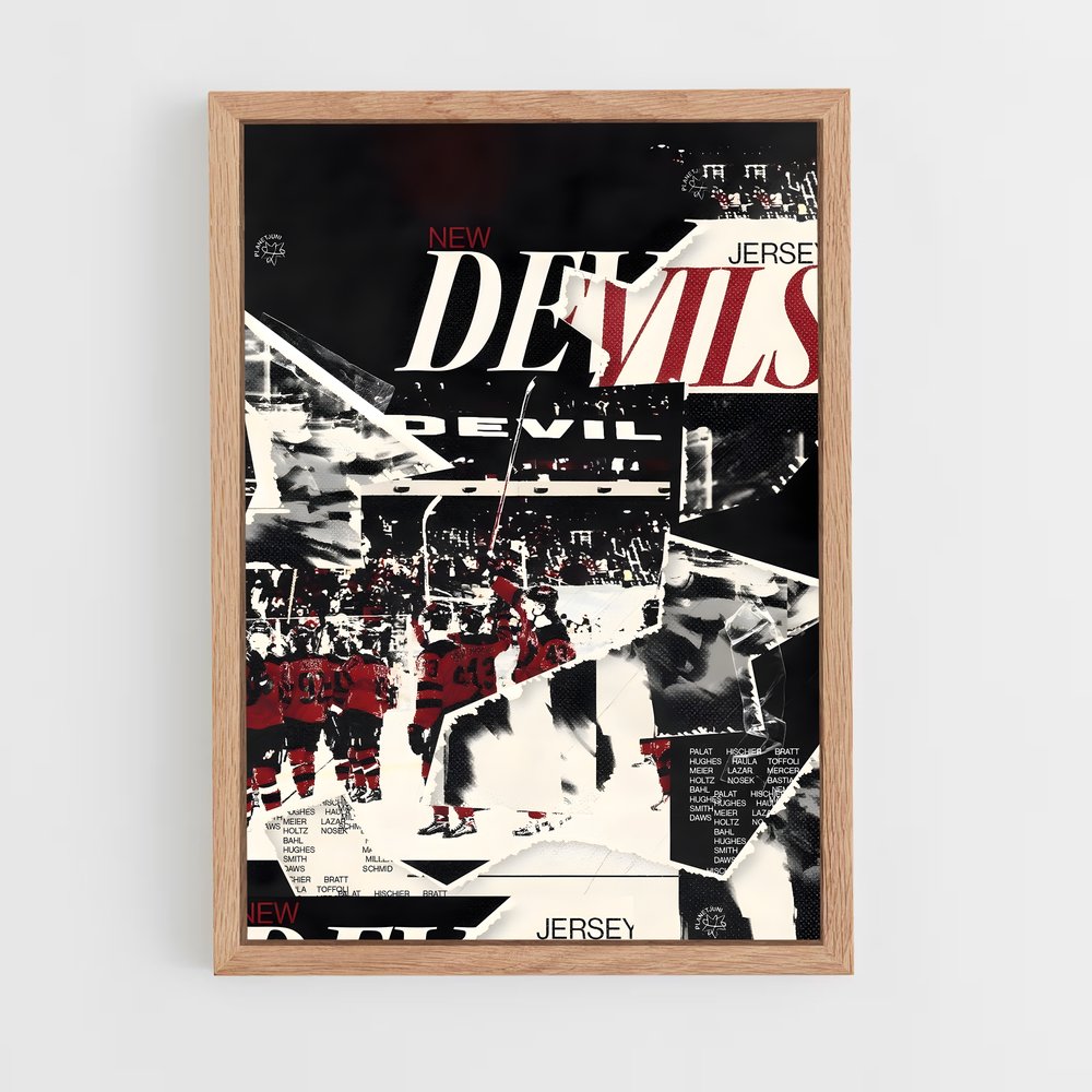 ap-new jersey devils-2 cadre Bois clair