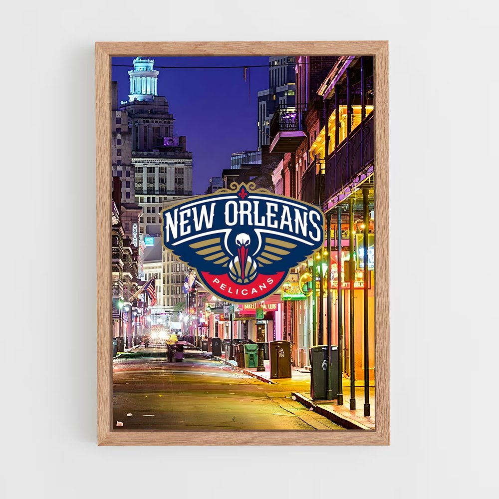 ap-new orleans pelicans-1 cadre Bois clair