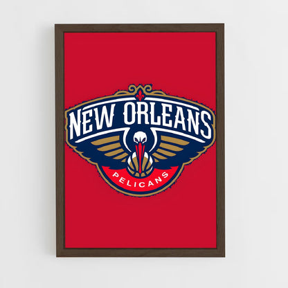 ap-new orleans pelicans-3 cadre Bois foncé