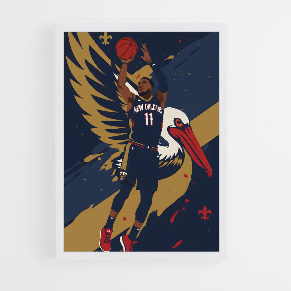 ap-new orleans pelicans-5 cadre Blanc