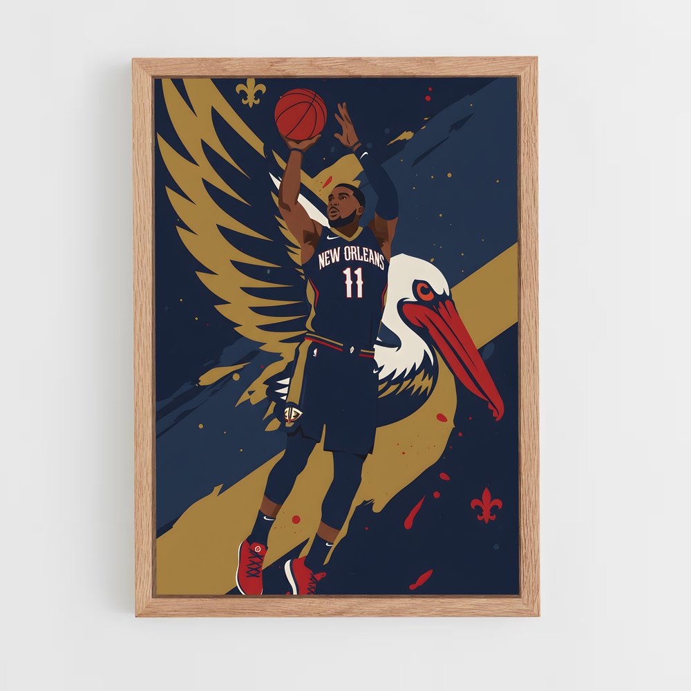 ap-new orleans pelicans-5 cadre Bois clair