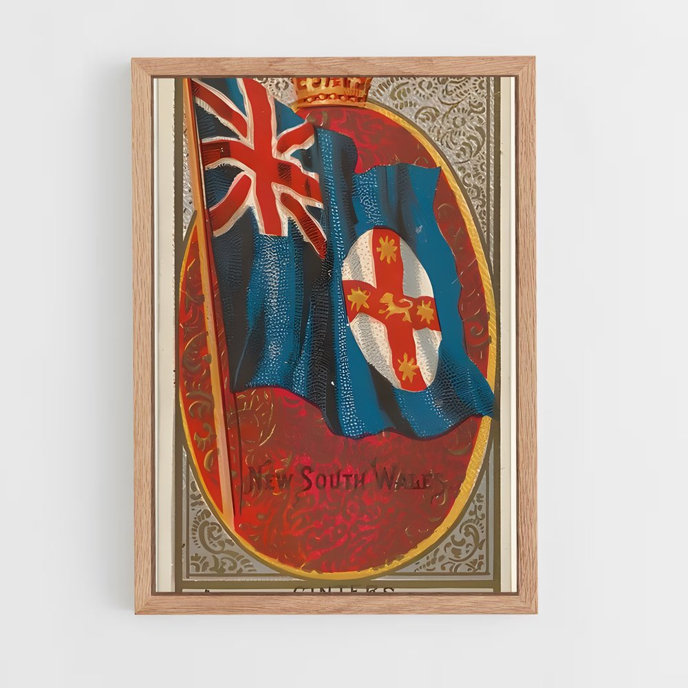 ap-new south wales flag-1 cadre Bois clair