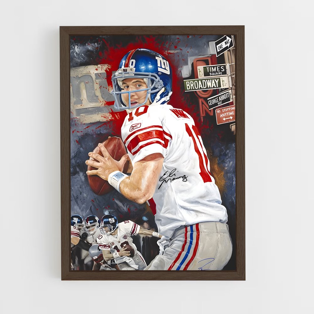 ap-new york giants-10 cadre Bois foncé