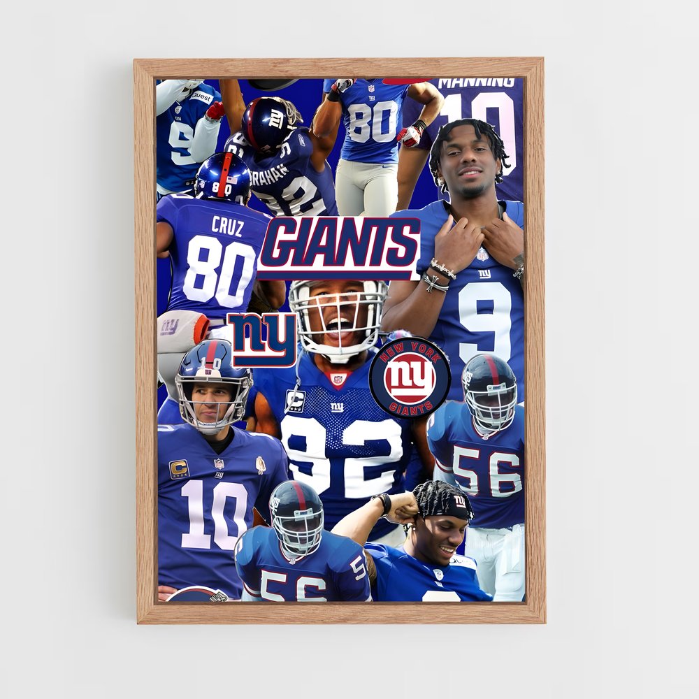 ap-new york giants-4 cadre Bois clair