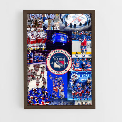 ap-new york rangers-1 cadre Bois foncé
