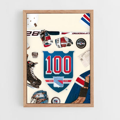 ap-new york rangers-5 cadre Bois clair