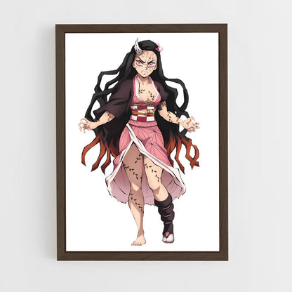 ap-nezuko kamado-8 cadre Bois foncé
