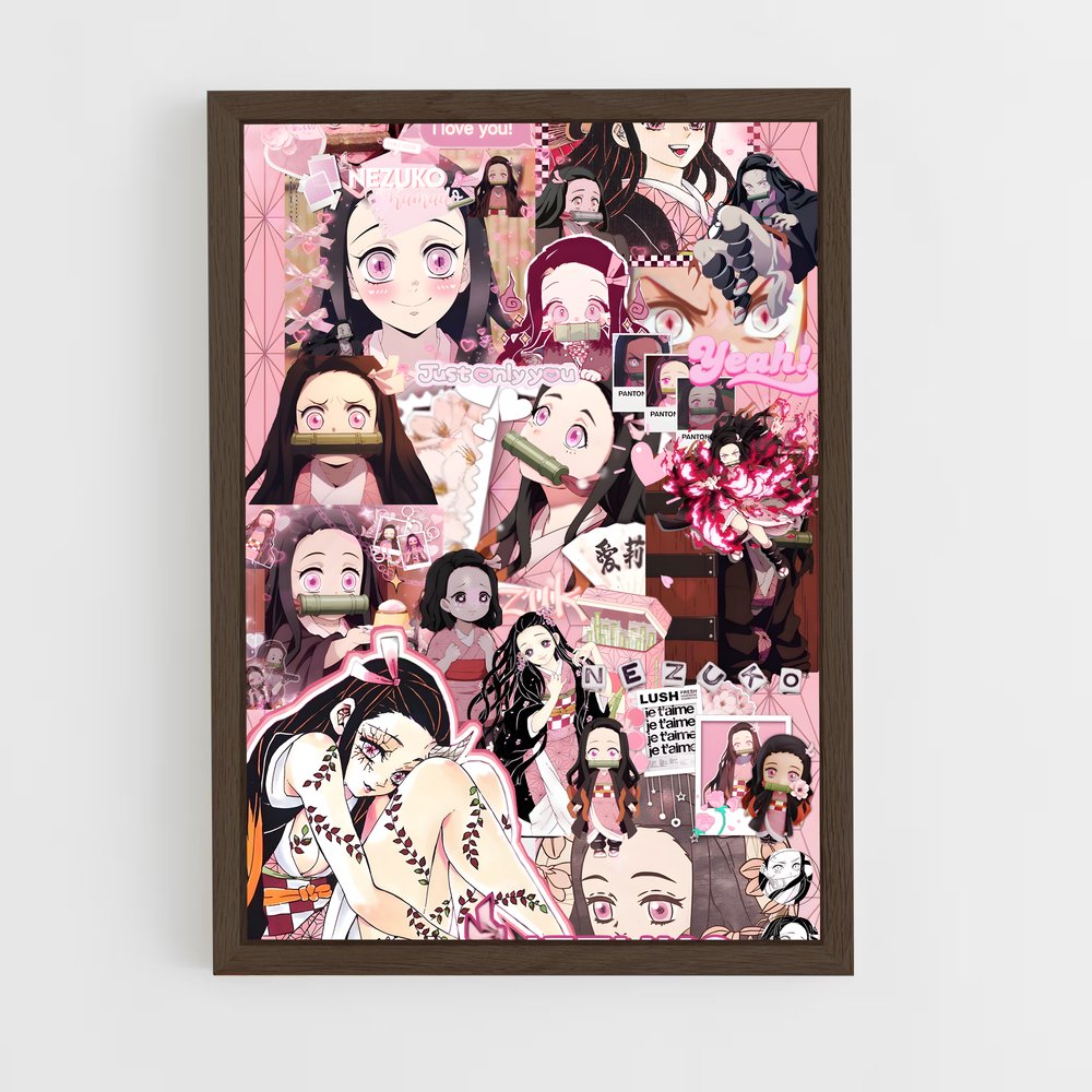 ap-nezuko kamado-9 cadre Bois foncé