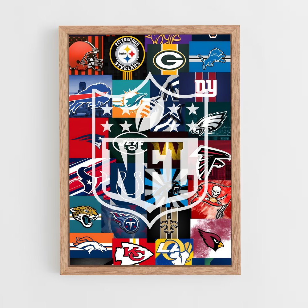 ap-nfl flag-1 cadre Bois clair