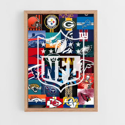 ap-nfl flag-1 cadre Bois clair