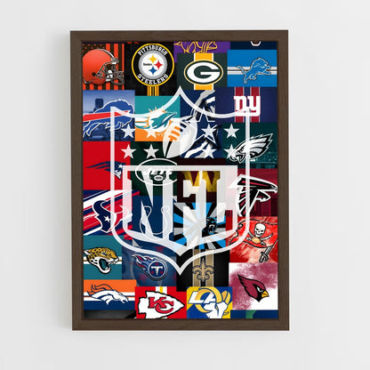 ap-nfl flag-1 cadre Bois foncé