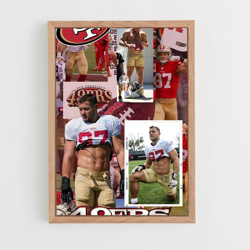 ap-nick bosa-7 cadre Bois clair