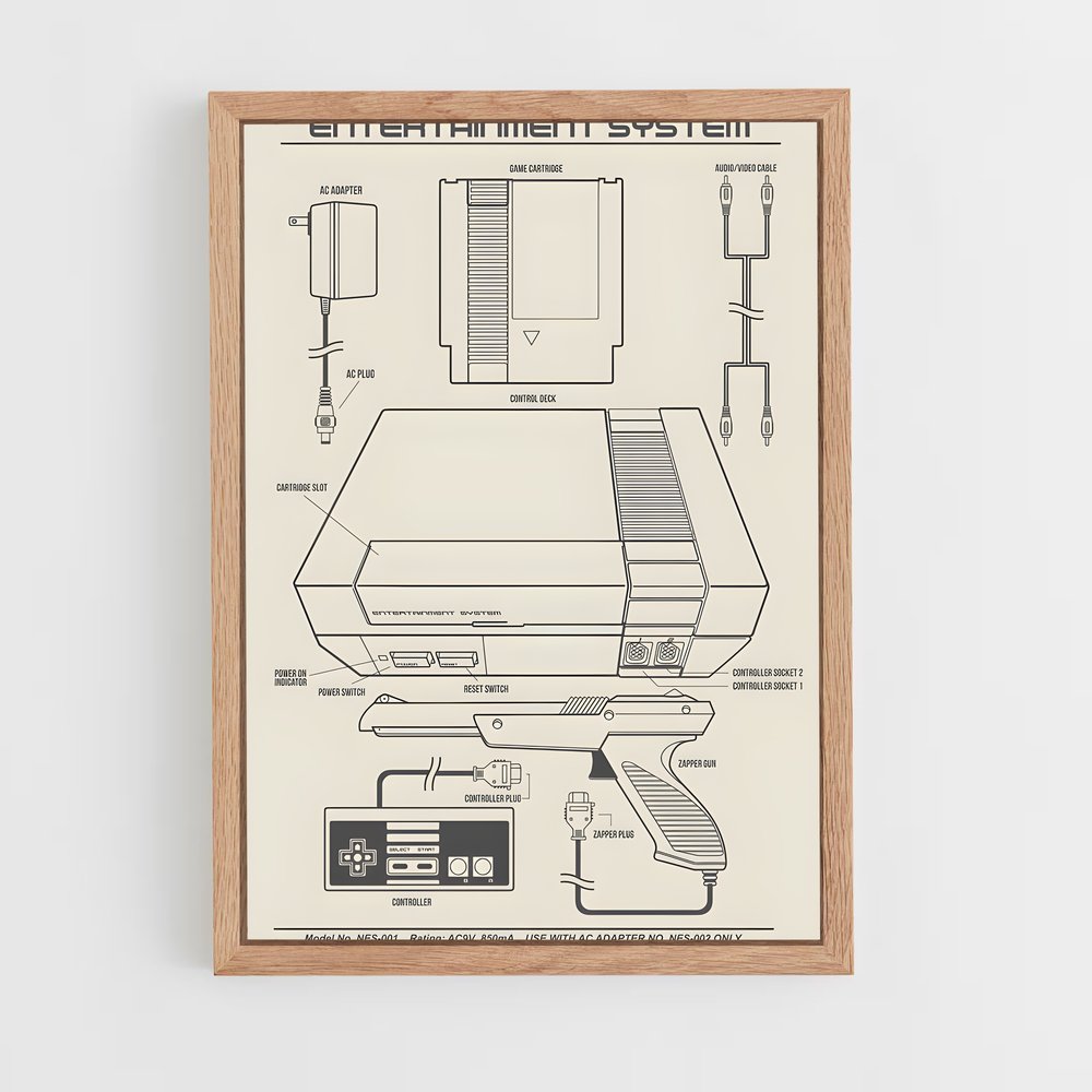 ap-nintendo entertainment system-1 cadre Bois clair