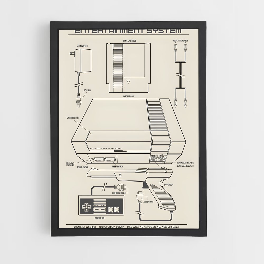 ap-nintendo entertainment system-1 cadre Noir