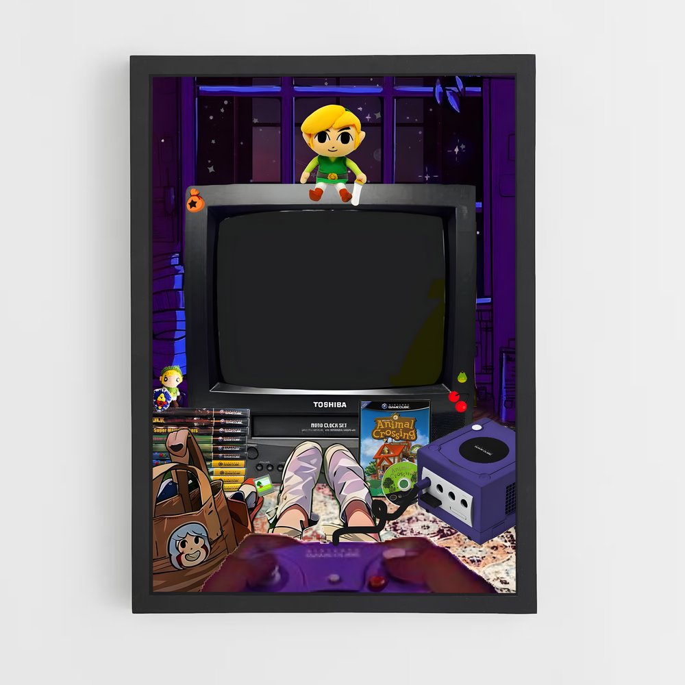 ap-nintendo gamecube-2 cadre Noir