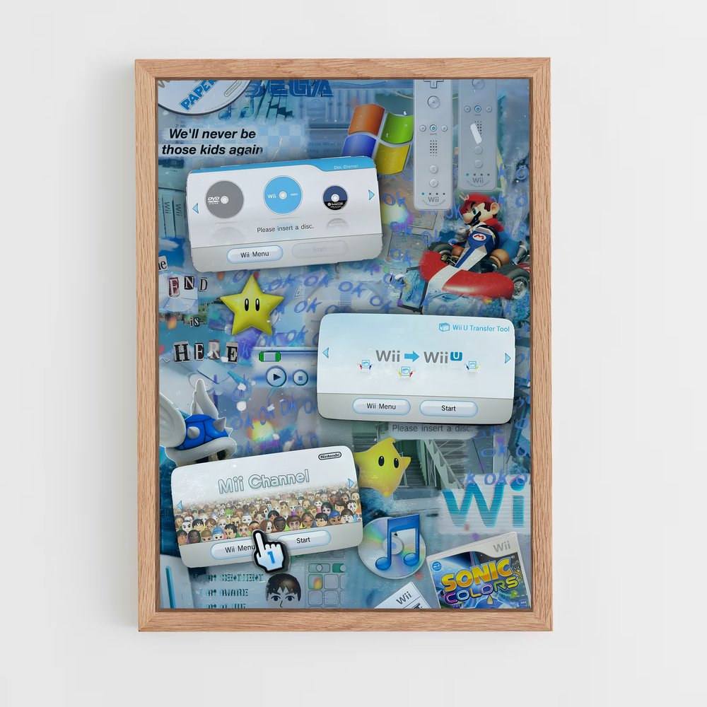 ap-nintendo wii-2 cadre Bois clair