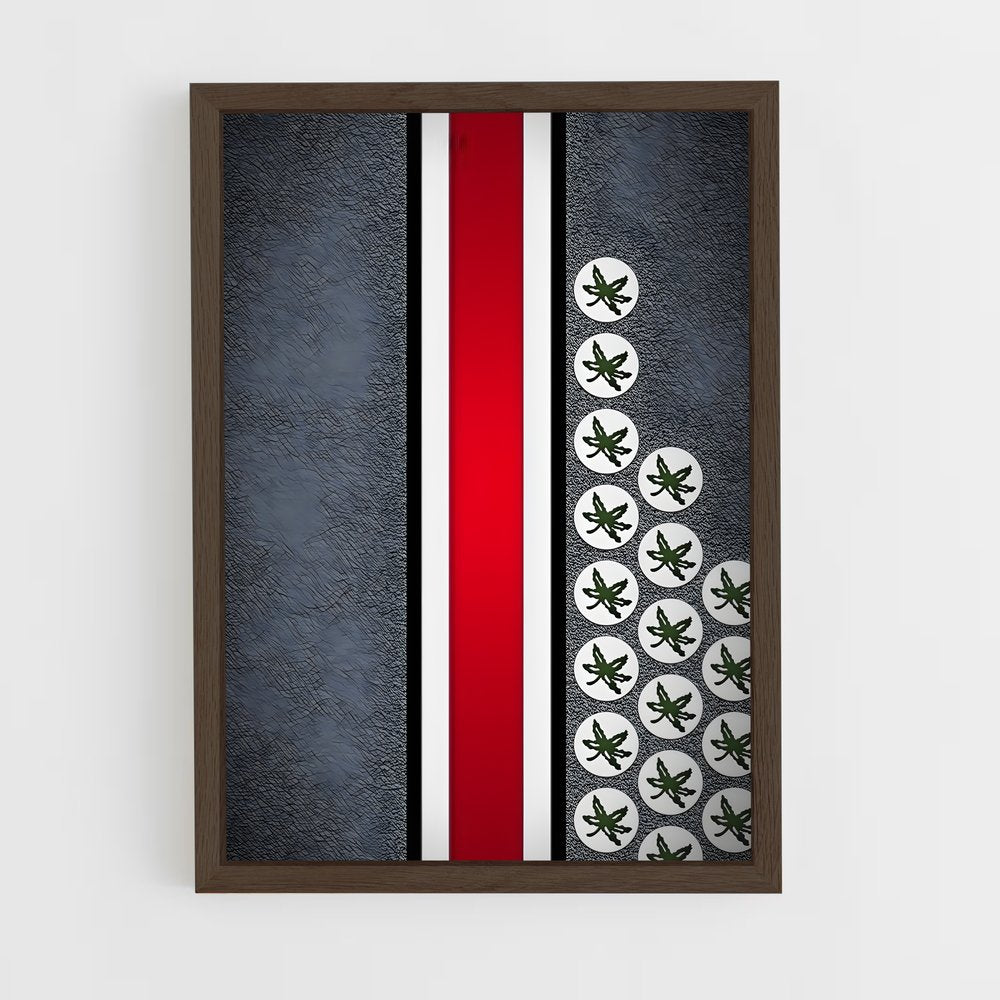 ap-ohio state buckeyes-6 cadre Bois foncé