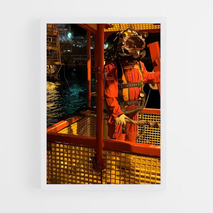 ap-oil rig worker-4 cadre Blanc