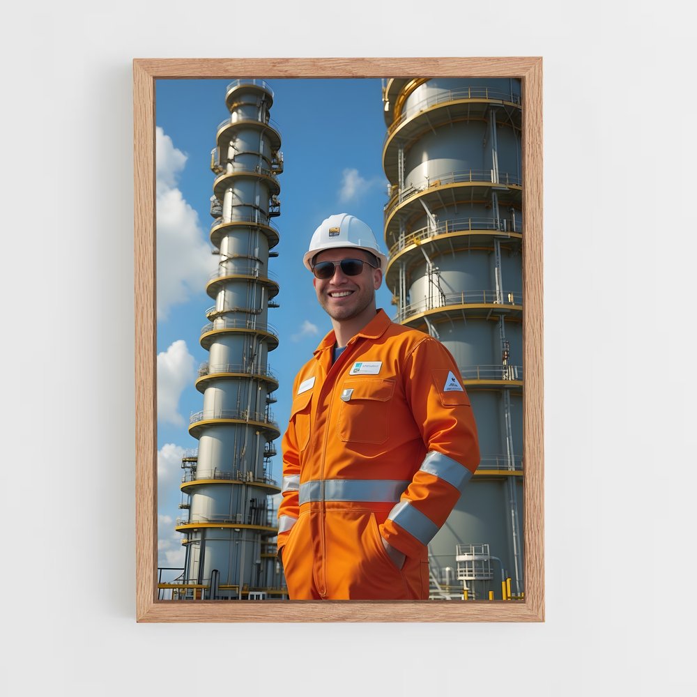 ap-oil rig worker-7 cadre Bois clair