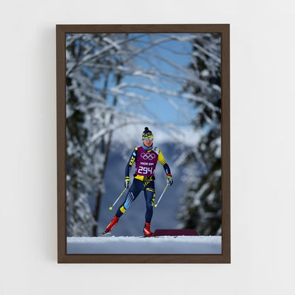 ap-olympics cross country skiing-2 cadre Bois foncé