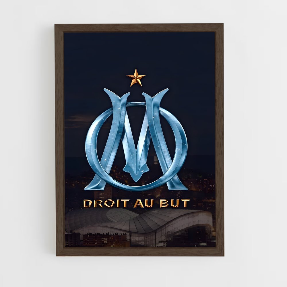 ap-olympique de marseille-3 cadre Bois foncé