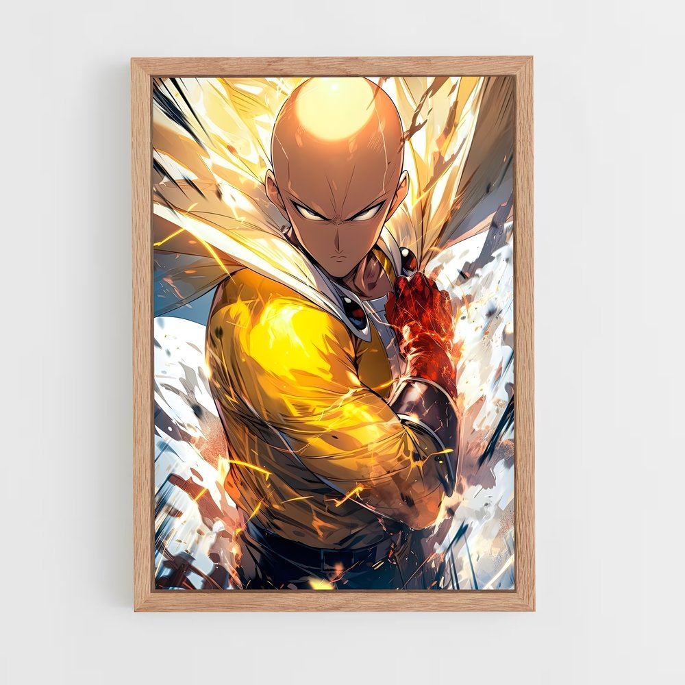 ap-one punch man-6 cadre Bois clair