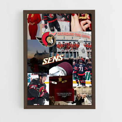 ap-ottawa senators-9 cadre Bois foncé