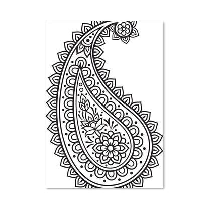 Poster Paisley Noir et Blanc